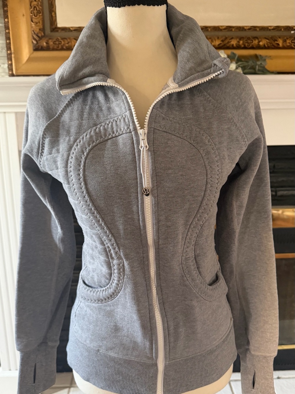 lululemon athletica Gray Fitted full zip Scuba Jacket